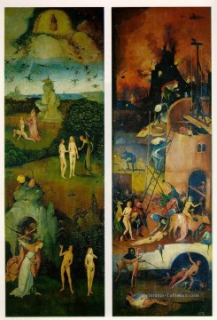 Triptyque Tableaux - Le paradis et l’enfer gauche et droite panneaux d’un triptyque moral Hieronymus Bosch